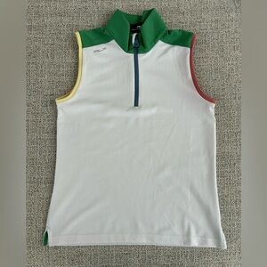 Polo Ralph Lauren RLX Girls Medium (8-10) Sleeveless 1/4 Zip Shirt - White Multi